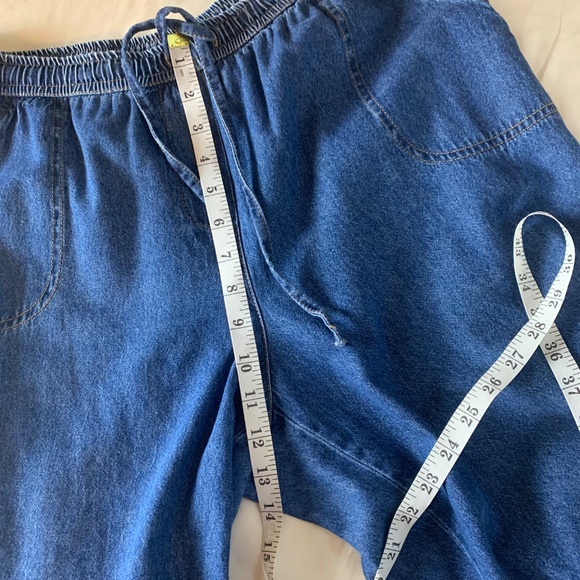 Rebecca Malone Size PXL 100% Cotton Blue Jean Denim Pull-Up Capri Pants - Picture 4 of 8